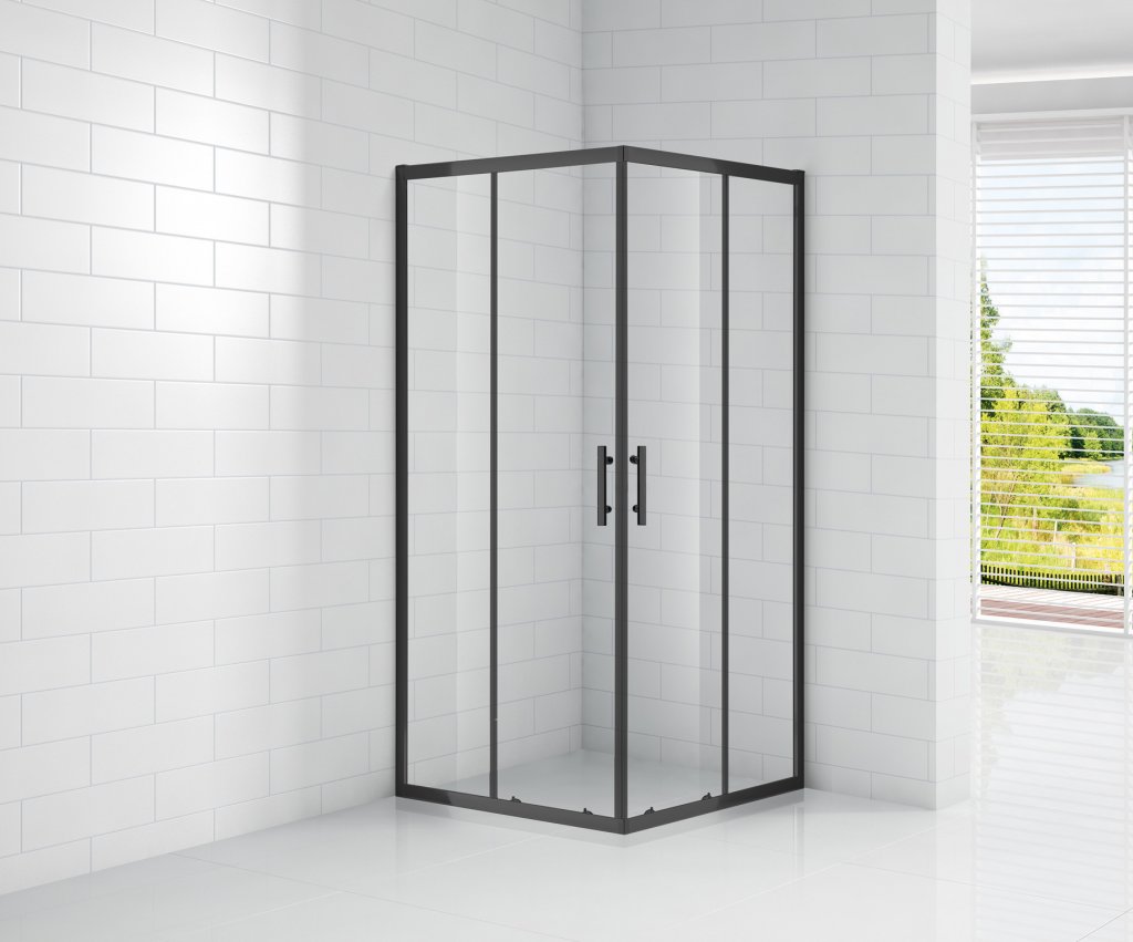 Душевой уголок Cezares ECO-O-A-2-100-C-NERO 1000х1000х1900