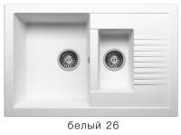 Кухонная мойка Polygran F-21 белый, 77х49х19