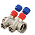 Коллектор Valtec с регул. вентилями, 1"х4 вых. Евроконус 3/4