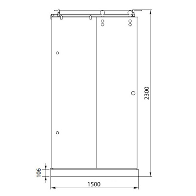 Душевая дверь Aquanet Gamma 150-12 L, прозрачное стекло, левая