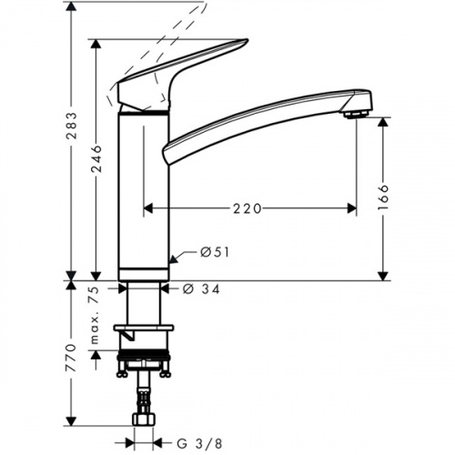 Смеситель для кухни Hansgrohe Logis 71833000, хром