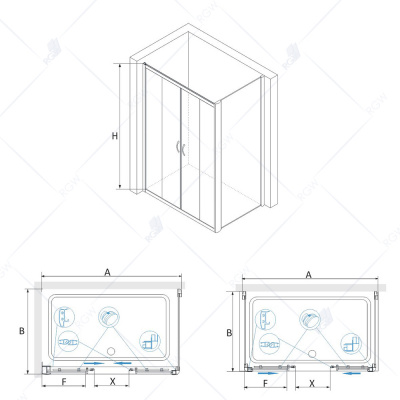 Душевой угол прямоугольный RGW PA-41 150х80х195 прозрачное 01084185-11