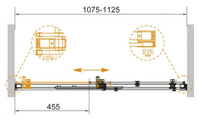 Душевой угол Cezares STYLUS-SOFT-BF-1-130-C-Cr 130x195