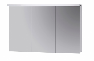 Зеркальный шкаф Dreja Aston 120 с Led освещением и розеткой, 3д, (40/40/40), белый