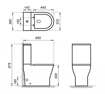 Унитаз-компакт безободковый BELBAGNO ACQUA