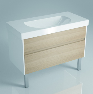 Тумба под умывальник Kerama Marazzi Buongiorno BG.100.2\ОАК, белый\дуб санома