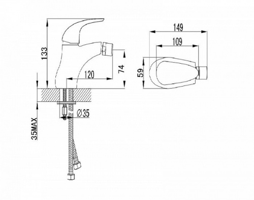 Смеситель для биде Iddis Leaf LEASB00i04, хром