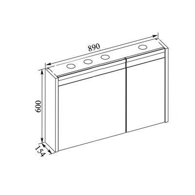 Зеркало Aquanet Лайн 90 L белый