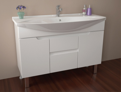 Тумба под раковину Dreja.Eco Laguna Plus 120, белый лак