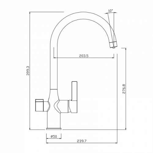 Смеситель для кухни Iddis Pure PURBNFJi05, сатиновый хром