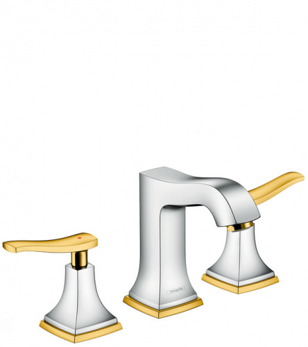 Смеситель для раковины Hansgrohe Metropol 31330090, хром/золото