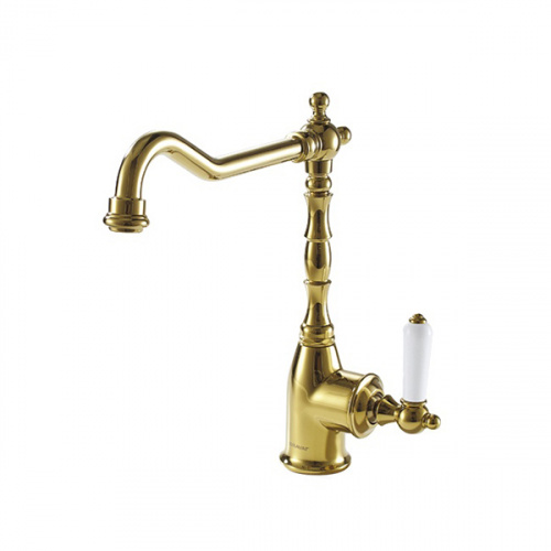 Смеситель для кухни Bravat Art F775109G-1, высокий излив, золото