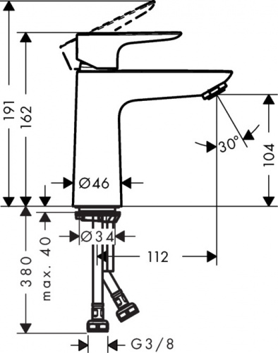 Смеситель для раковины Hansgrohe Talis E 71711000, хром
