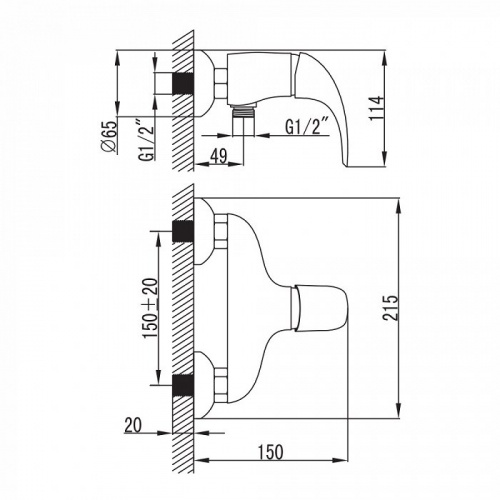 Смеситель для душа Iddis Leaf LEASB00i03WA, хром