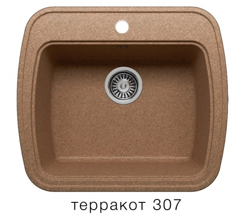 Кухонная мойка Polygran F-11 терракот, 57х50х21