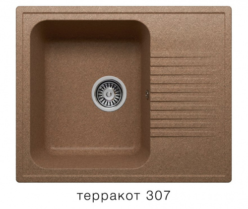 Кухонная мойка Polygran F-07 терракот, 61х50х20