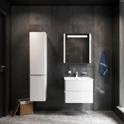 M55MCR0601WG BLISS, Зеркальный шкаф с подсветкой, правый, 60см, белый, глянец