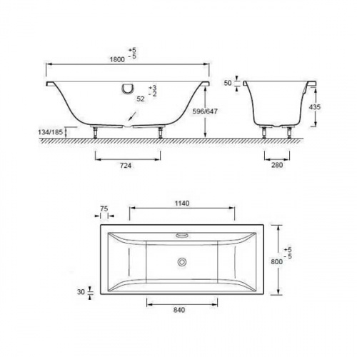 Акриловая ванна Jacob Delafon EVOK 180x80