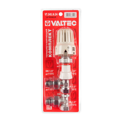 Комплект терморегулирующего оборудования Valtec для радиатора, угловой 1/2" (термостатическая головка, термостатический клапан, запорный клапан)