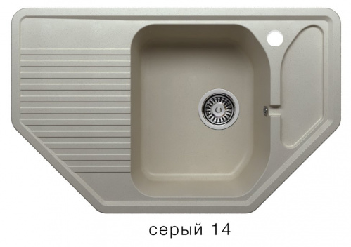 Кухонная мойка Polygran F-10 серый, 80х50х17,5