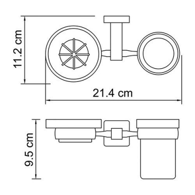 Держатель стакана и мыльницы WasserKRAFT Lippe K-6526, хром