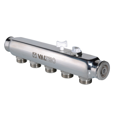 Коллектор Valtec из нерж. стали, с м-о расст вых. 50мм, 1"х 10 вых. 3/4" Евроконус