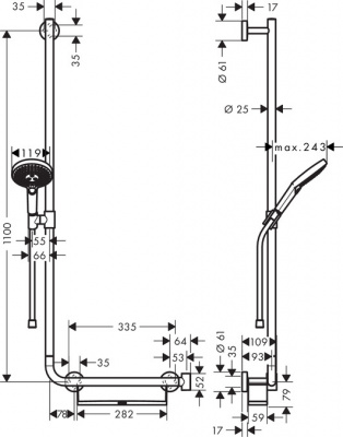 Душевой гарнитур Hansgrohe Raindance Select 120 3jet 110 см., 6324000, хром