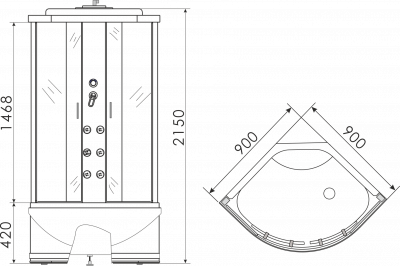 Кабина душевая Erlit 35 ER3509TPF-C3