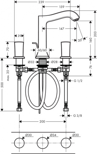 Смеситель для раковины Hansgrohe Metropol 31305000, хром