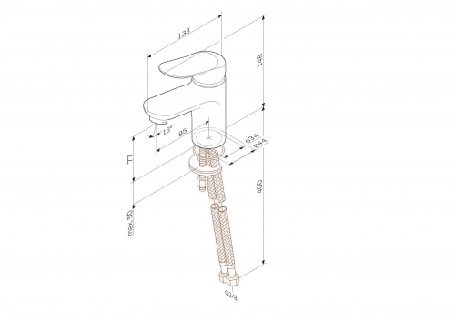 F85C02100 Sunny, смеситель для умывальника, хром, шт
