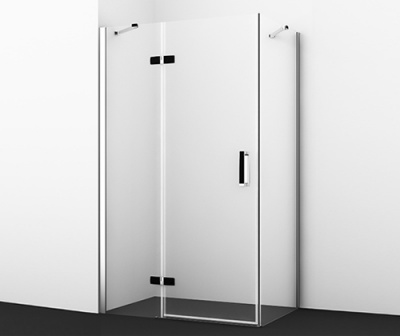 Душевой уголок WasserKRAFT Aller 10H06L BLACK, 120х80, с левой распашной дверью