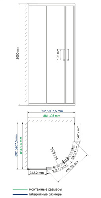 Душевой уголок WasserKRAFT Main 41S01, 90х90, с раздвижными дверьми