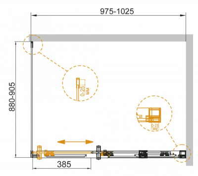 Душевой угол Cezares DUET SOFT-AH-1-160/100-C-Cr 160x100x195