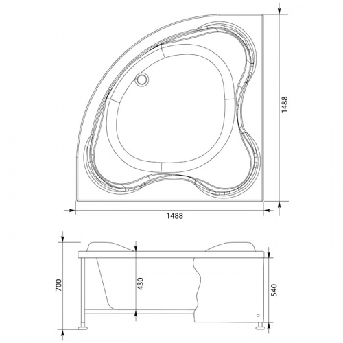 Каркас к ваннам Vagnerplast Veronela corner, Cavallo corner, Catalina, Iris 140x140