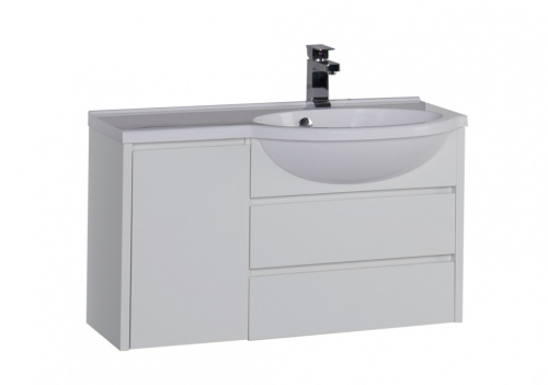 Тумба с раковиной Aquanet Лайн 90 R белый
