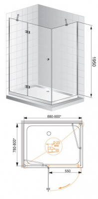 Душевой угол Cezares VERONA-AH-1-120/90-C-Cr 120x90x195