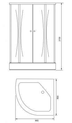 Душевая кабина Aquanet Antares 90x90, прозрачное стекло