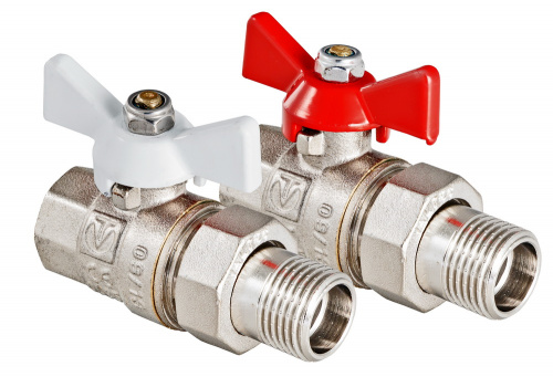 Кран шаровый Valtec Base с полусгоном 1/2" ВН-НР белая ручка