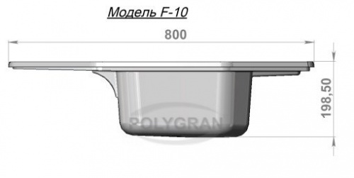 Кухонная мойка Polygran F-10 опал, 80х50х17,5