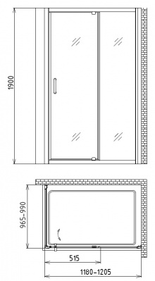 Душевой уголок Gemy Sunny Bay S28191B-A100 120x100x190