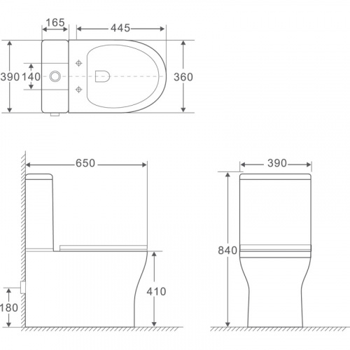 Чаша унитаза Aquanet Rimless Cube-C CL-12248B