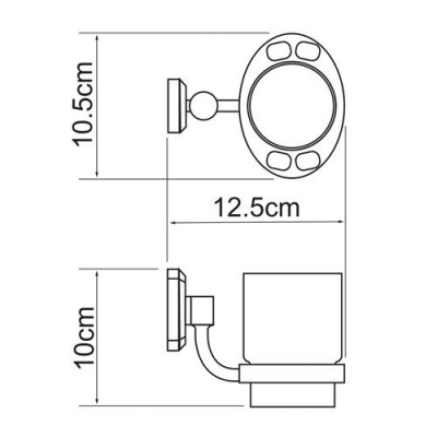 Подстаканник стеклянный WasserKRAFT Oder K-3028, хром