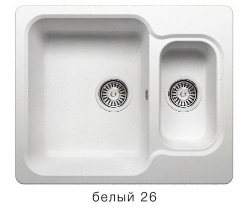 Кухонная мойка Polygran F-09 белый, 61х50х20