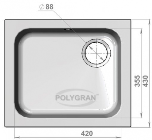 Кухонная мойка Polygran F-17 терракот, 43х50х20