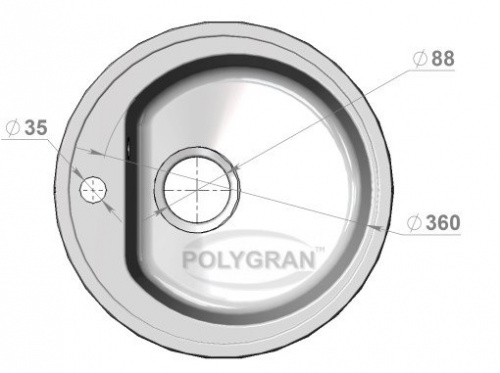 Кухонная мойка Polygran F-05 опал, 45х45х20