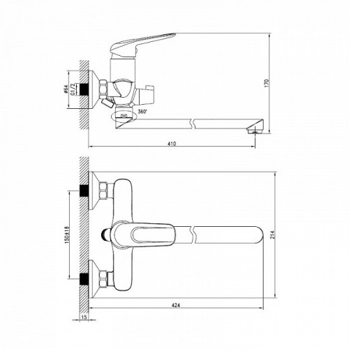 Смеситель для ванны Iddis Male MALSBL2i10WA, хром
