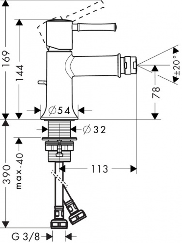 Смеситель для биде Hansgrohe Talis Classic 14120001, хром