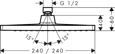 Верхний душ Hansgrohe Crometta E 240 1jet 26722000, хром