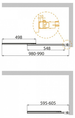 Душевой угол Cezares SLIDER-VF-11-100/150-C-Cr 100x150