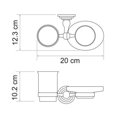 Держатель стакана и мыльницы WasserKRAFT Ammer K-7026, матовый хром